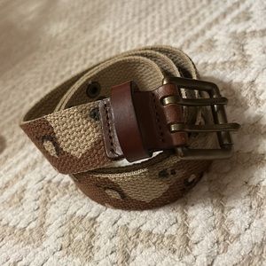 Gap Kids Camouflage Belt with Italian Leather and Solid Brass